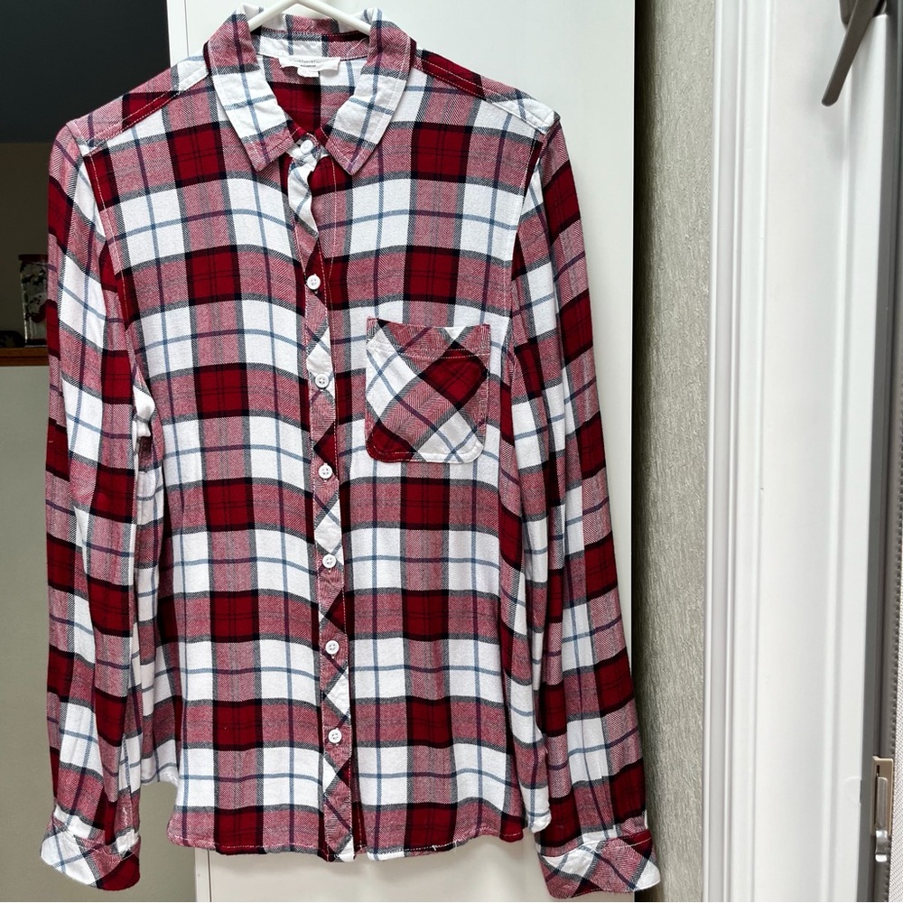 Beach Lunch Lounge Super Soft Red Plaid Flannel Shirt - Size M - NWOT